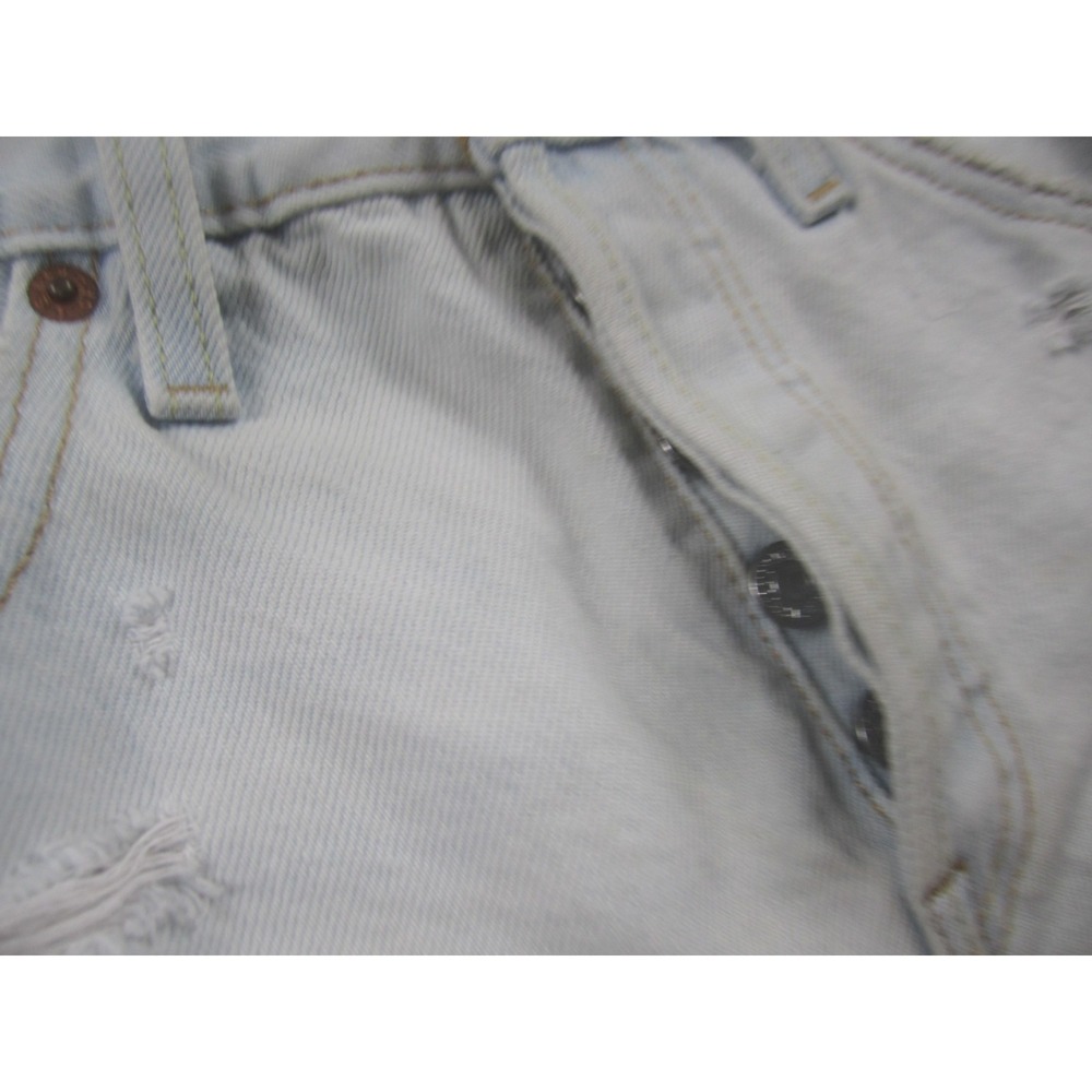 Levi's 501 Shorts Womens 25 Blue Distressed Denim Cut Off 5-Button Fly Jean - Picture 2 of 16